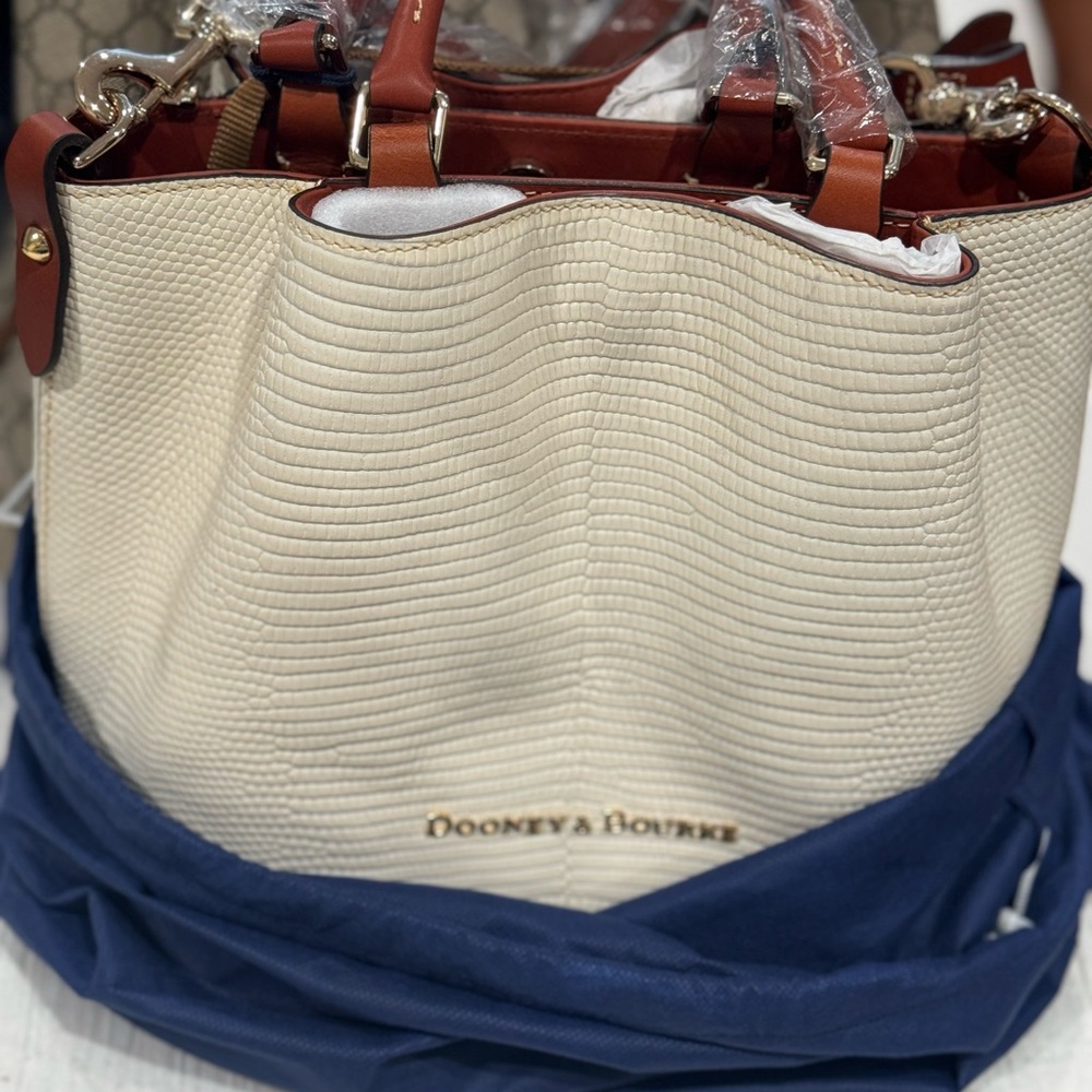 Dooney & Bourke Textured Cream Tote